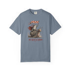 We Run At Dawn Checkered Flag T‑Shirt