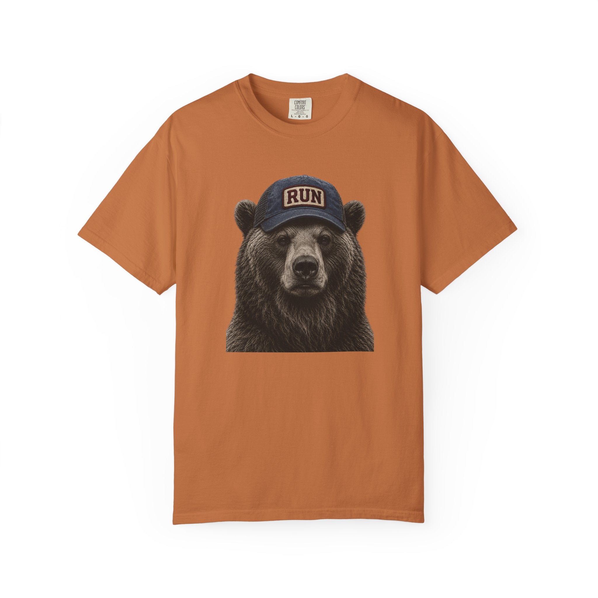 Grizzly Bear with Run Hat T‑Shirt