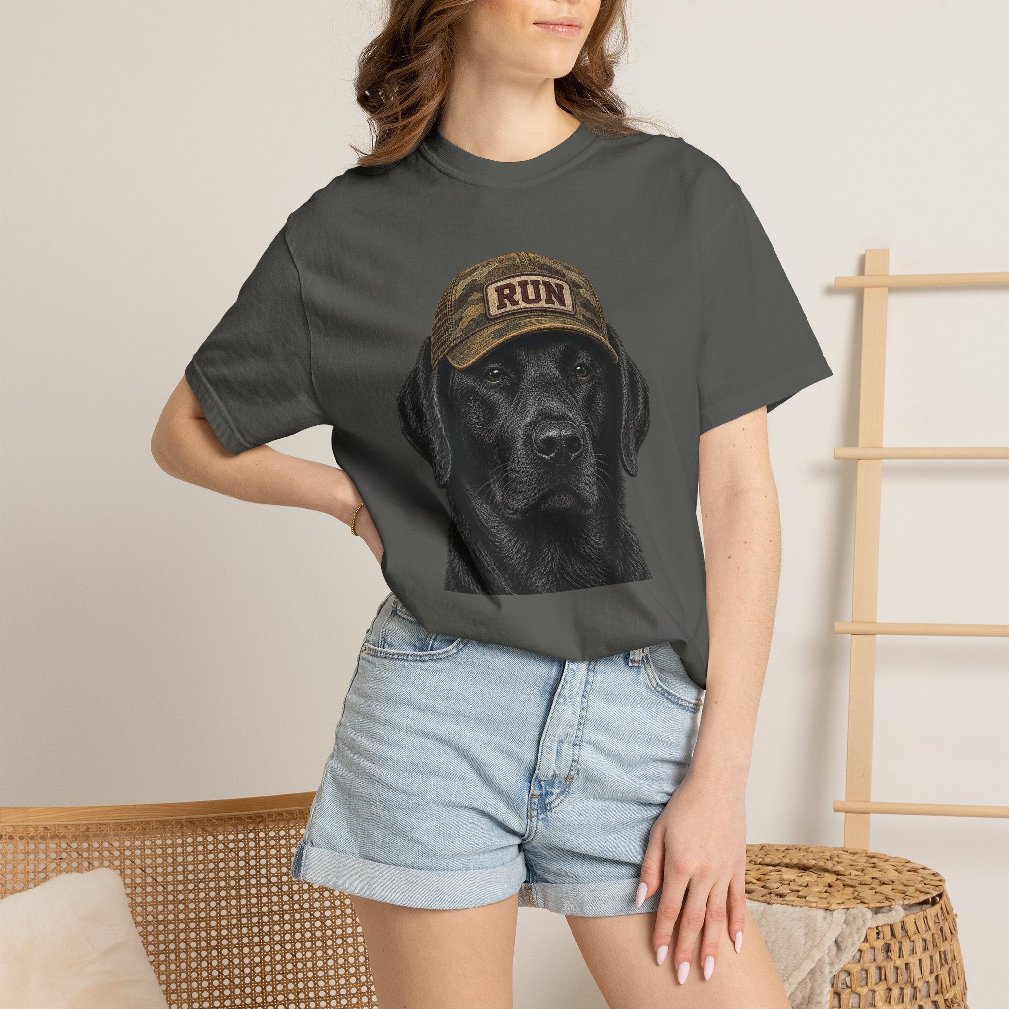 Black Lab in Hat T‑Shirt