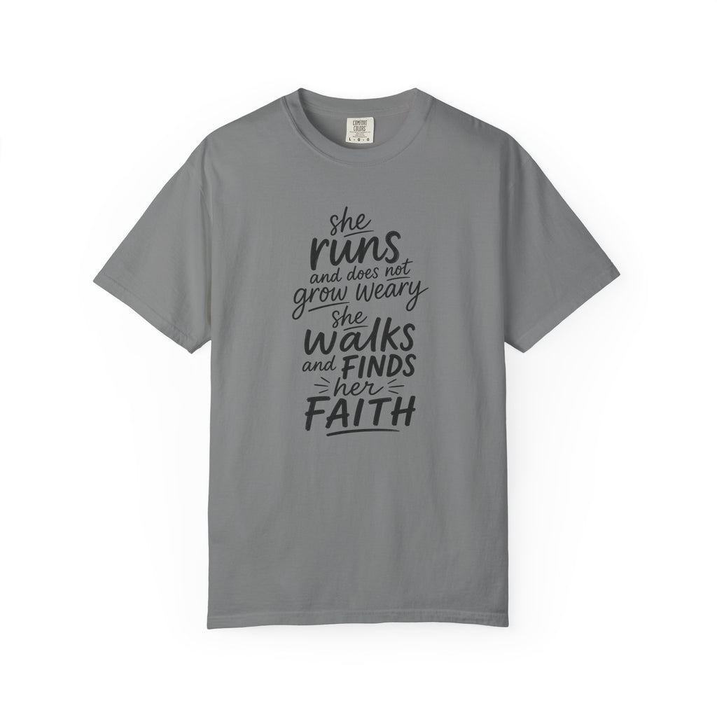 She Runs & Finds Faith T‑Shirt