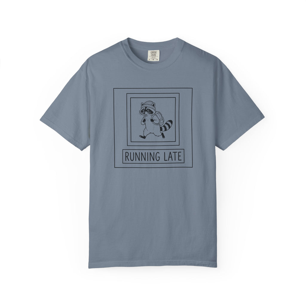Running Late Raccoon Minimalist T‑Shirt