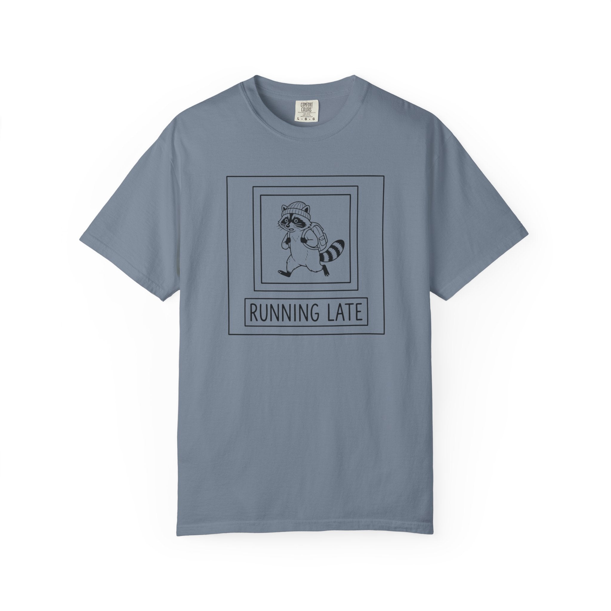 Running Late Raccoon Minimalist T‑Shirt