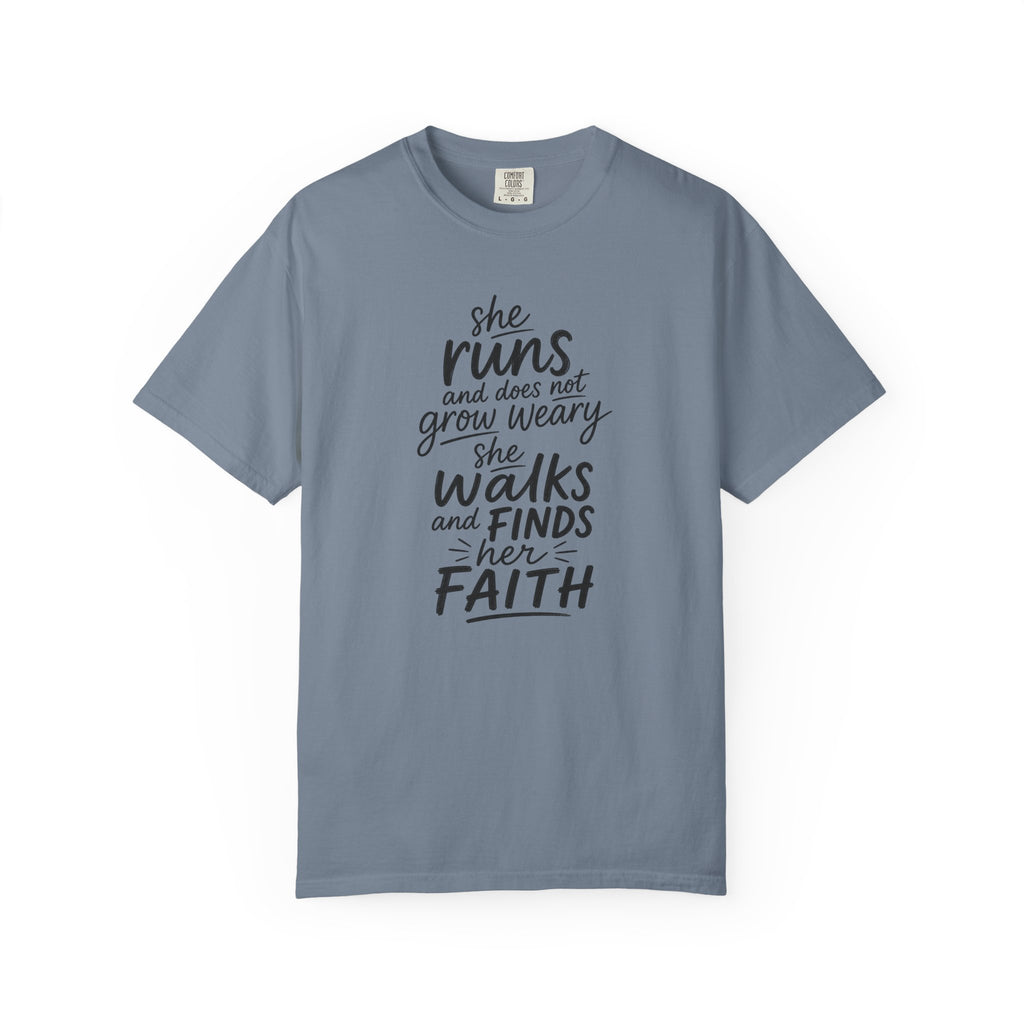 She Runs & Finds Faith T‑Shirt