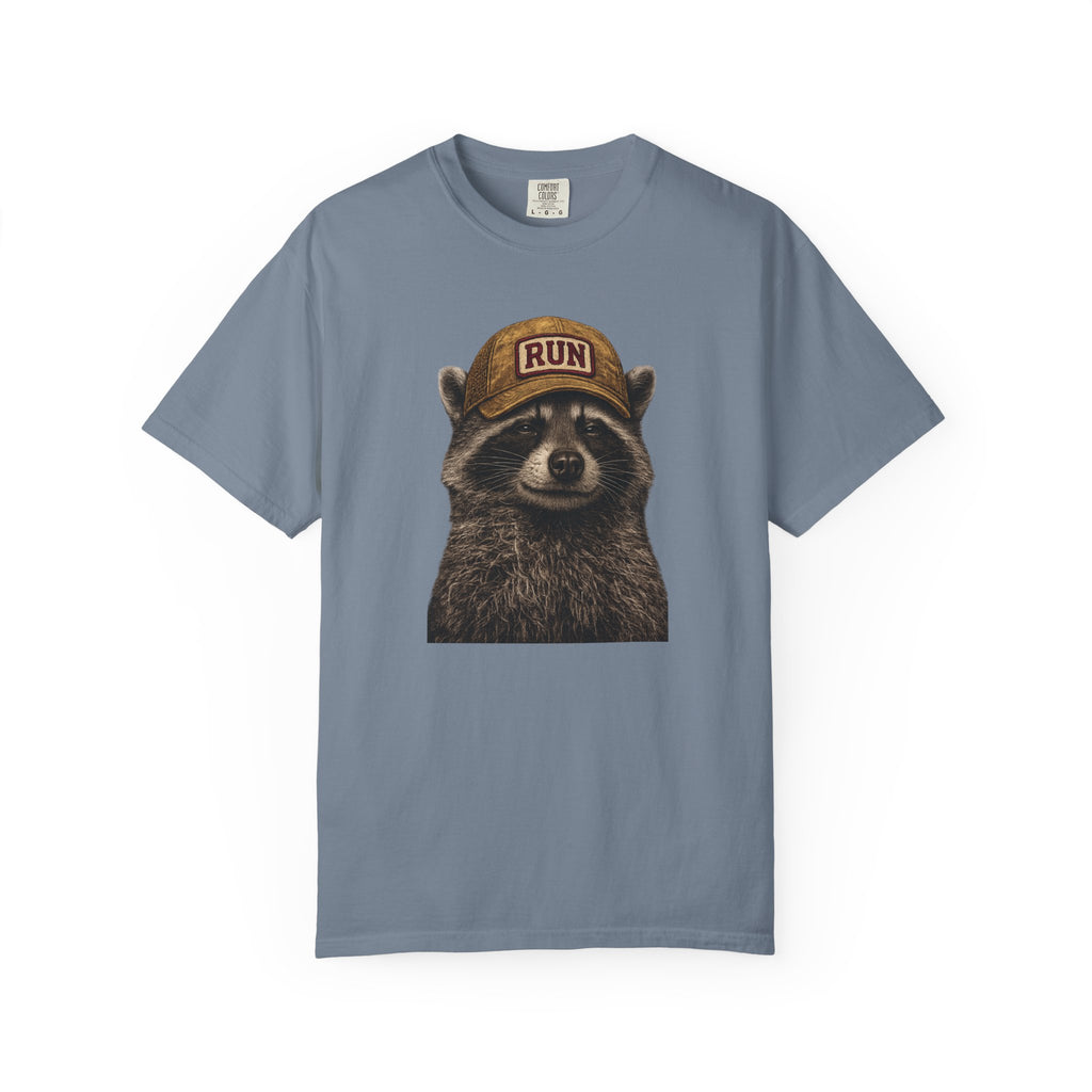 Raccoon in Run Hat T‑Shirt