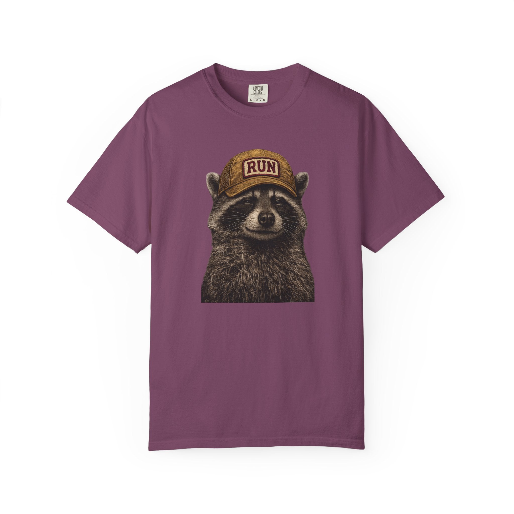 Raccoon in Run Hat T‑Shirt