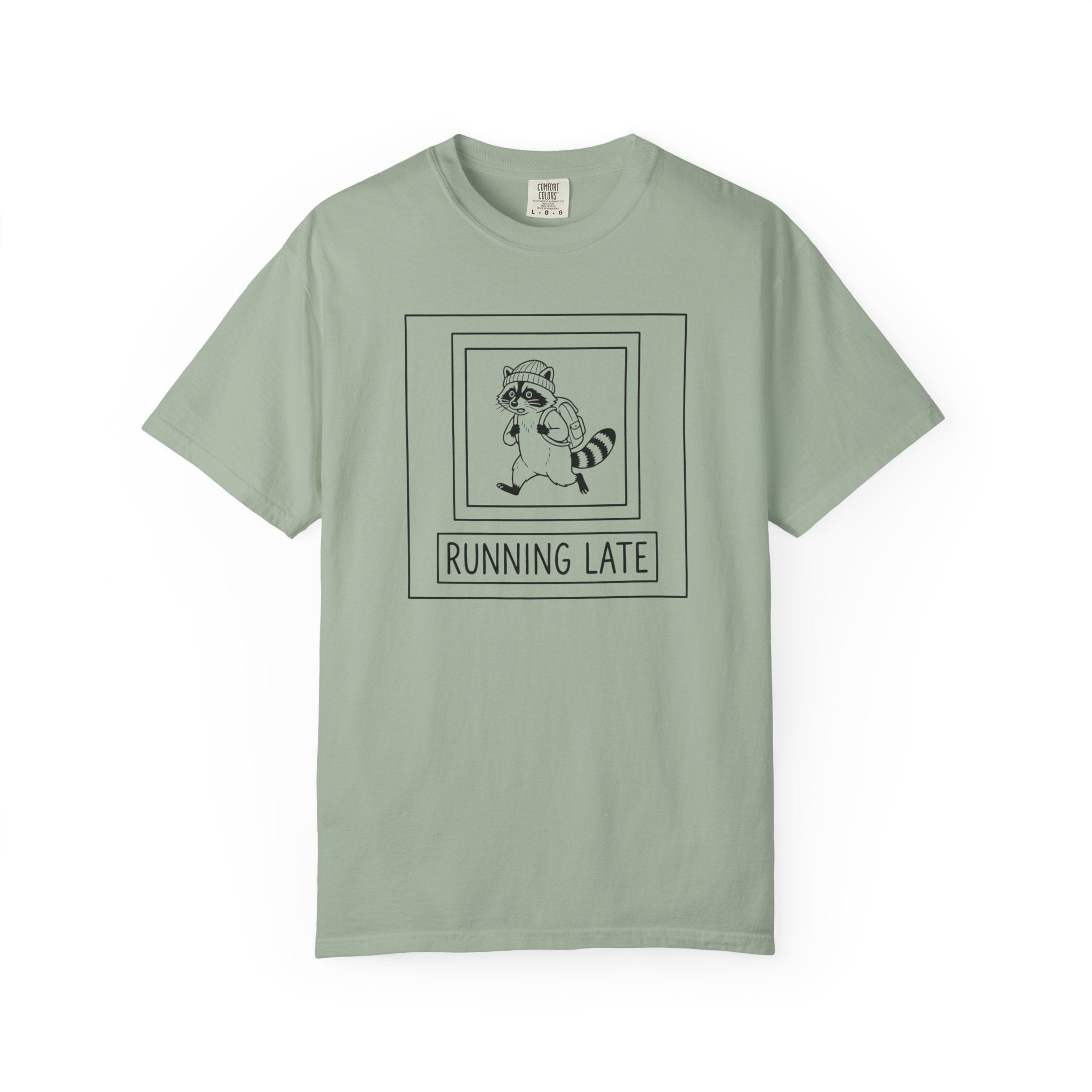 Running Late Raccoon Minimalist T‑Shirt
