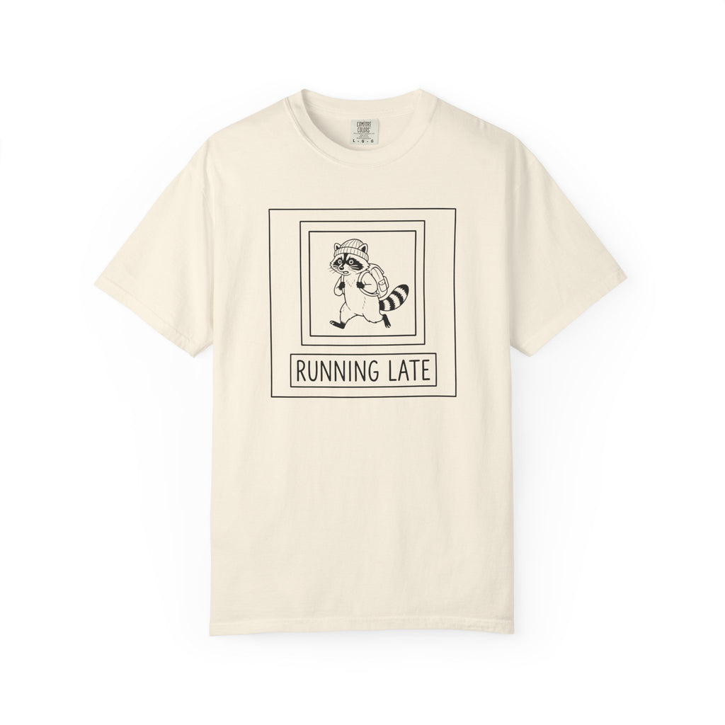 Running Late Raccoon Minimalist T‑Shirt