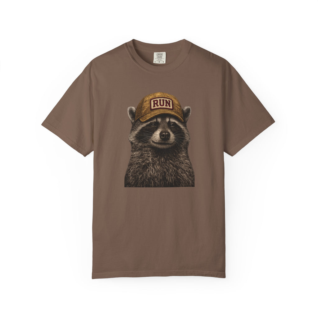 Raccoon in Run Hat T‑Shirt