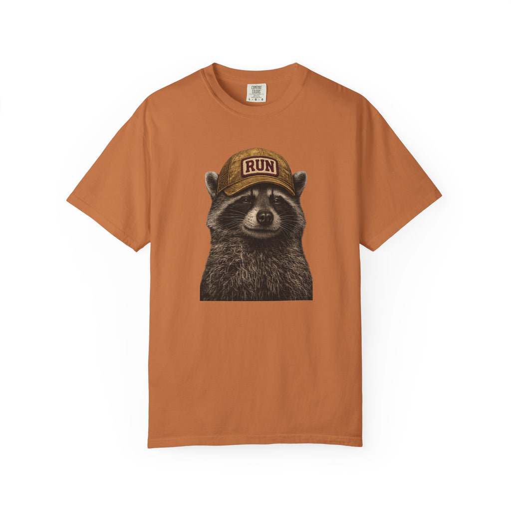 Raccoon in Run Hat T‑Shirt