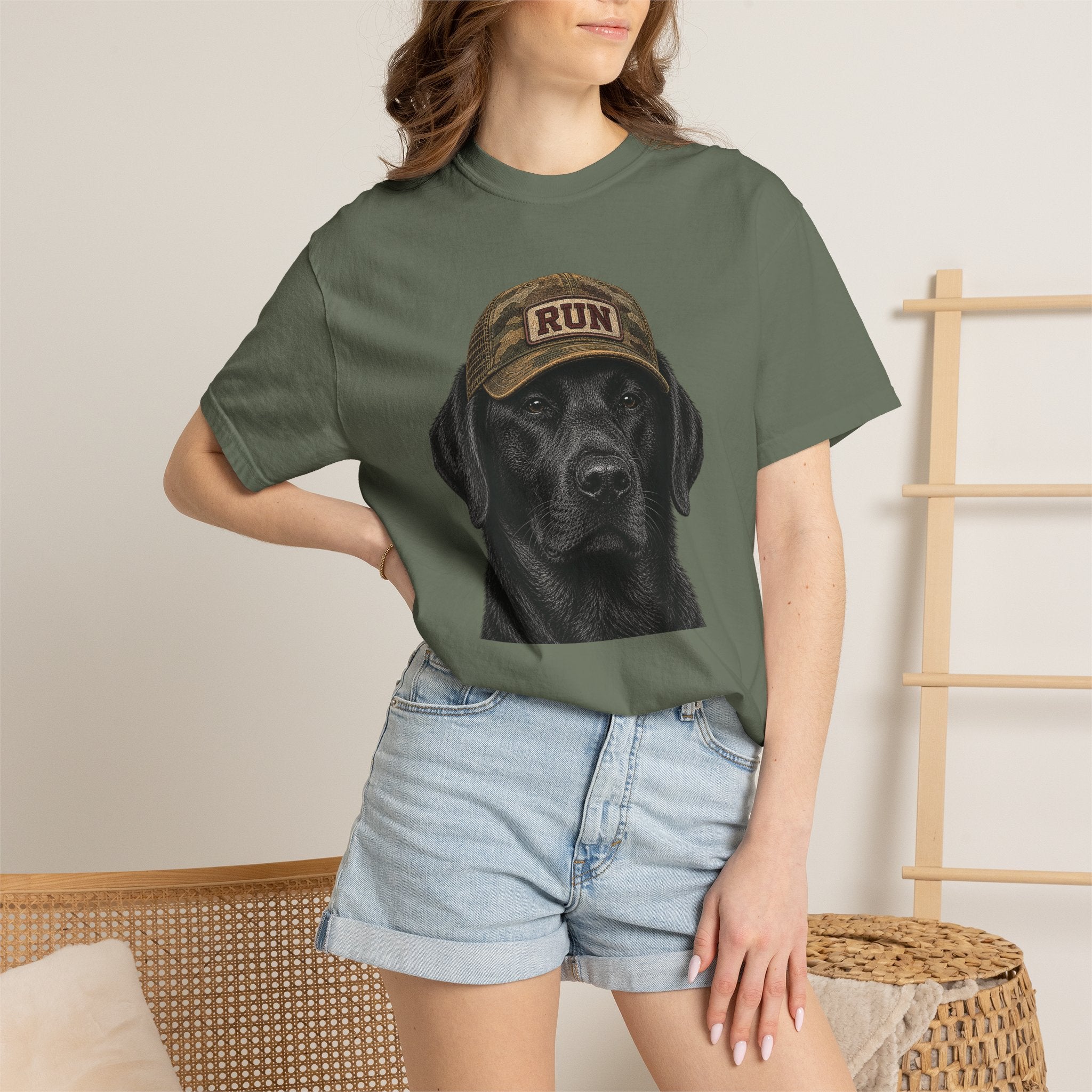 Black Lab in Hat T‑Shirt