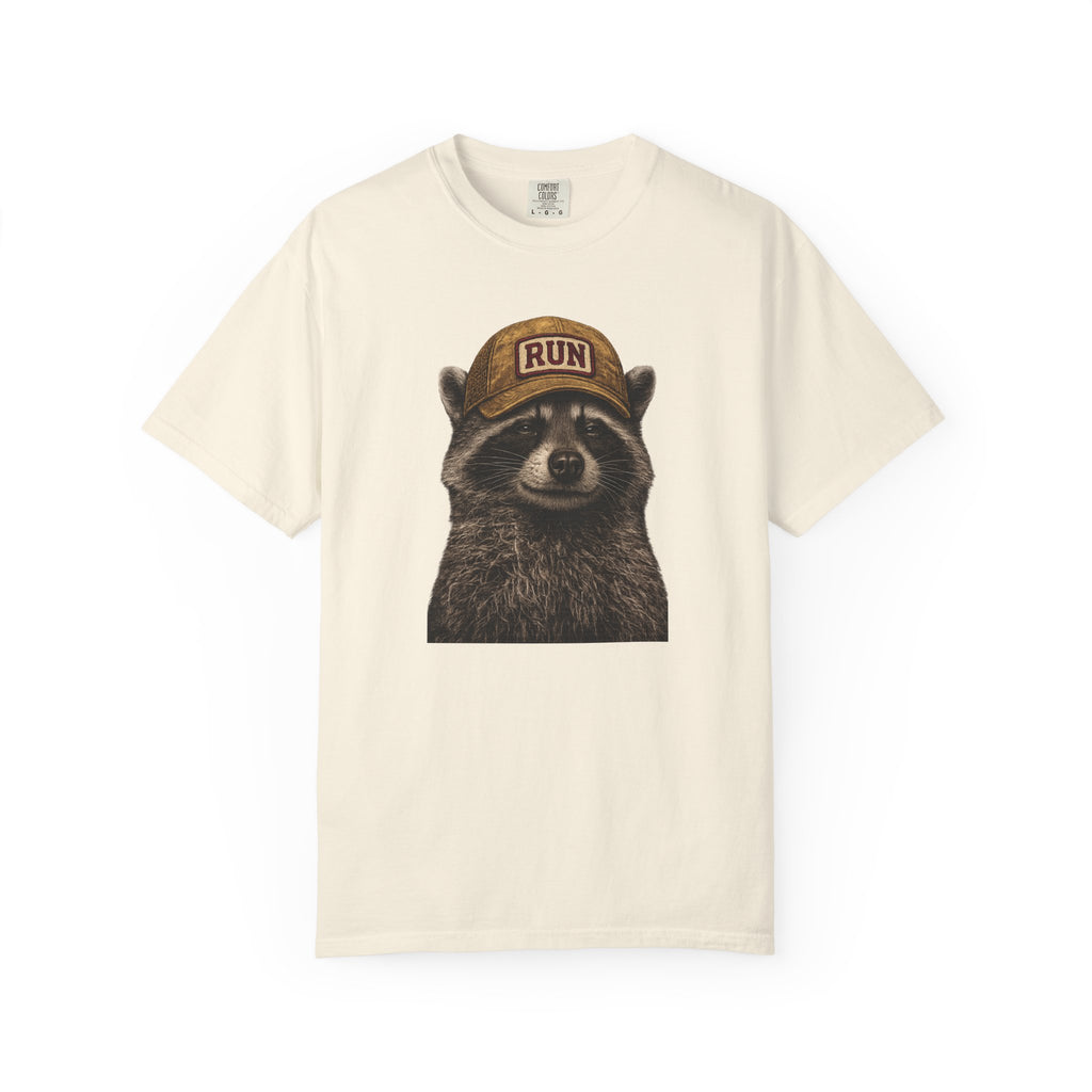 Raccoon in Run Hat T‑Shirt