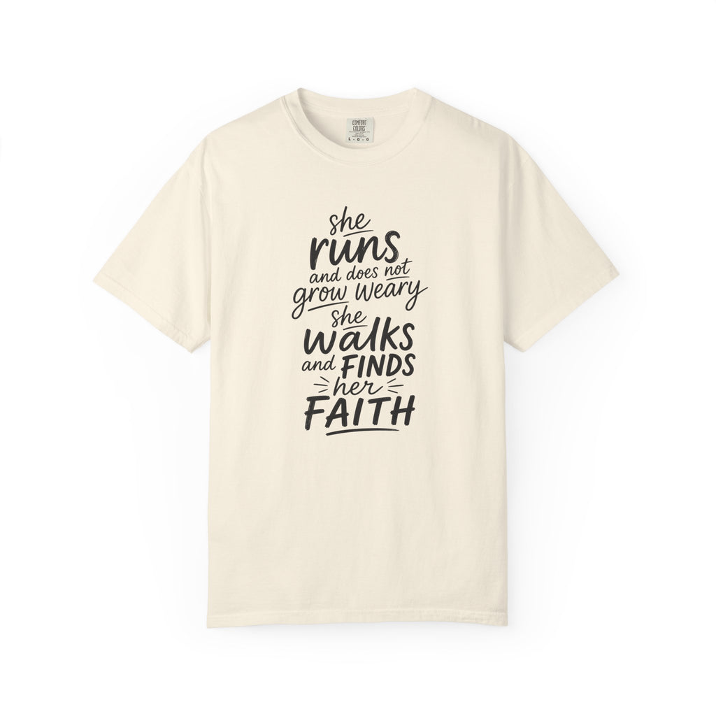 She Runs & Finds Faith T‑Shirt