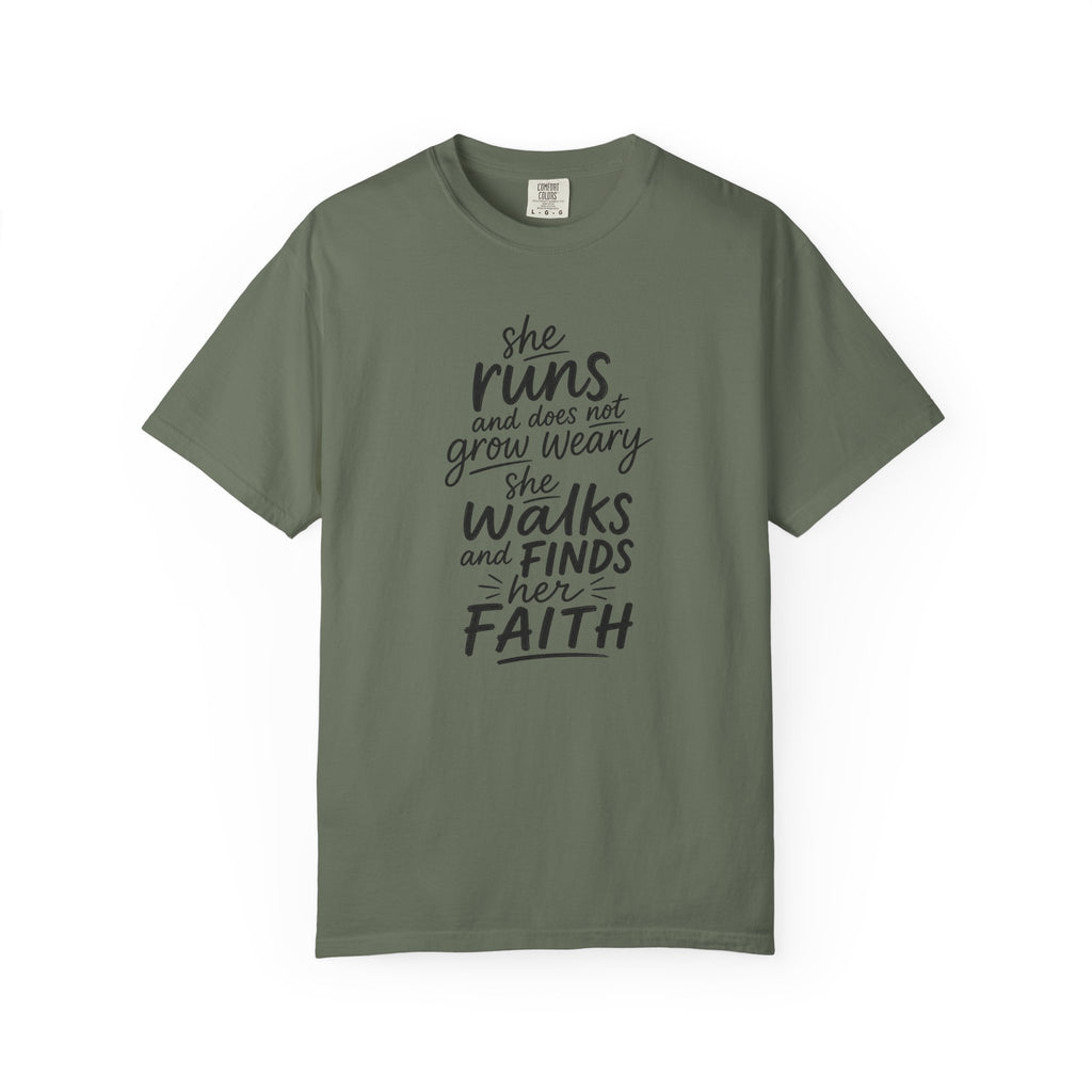 She Runs & Finds Faith T‑Shirt